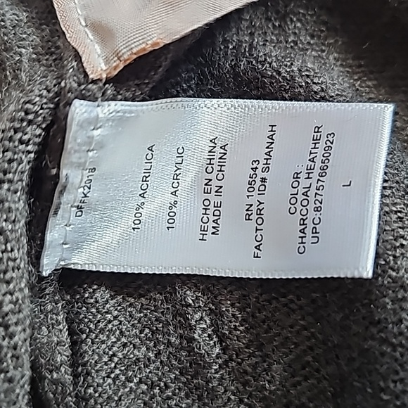 Daisy Fuentes Charcoal Heather Cowl Neck Tunic Sweater Dress L - Picture 7 of 7